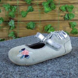 Robeez Girls Crib  Sz T 5 Medium Gray Leather‎ Hook & Loop